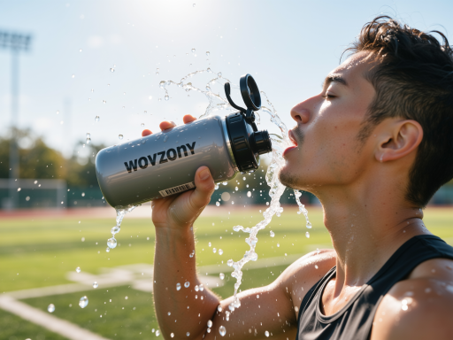 体育比赛现场，学生们在运动场上挥洒汗水，观众席上同学们加油助威，展现青春活力